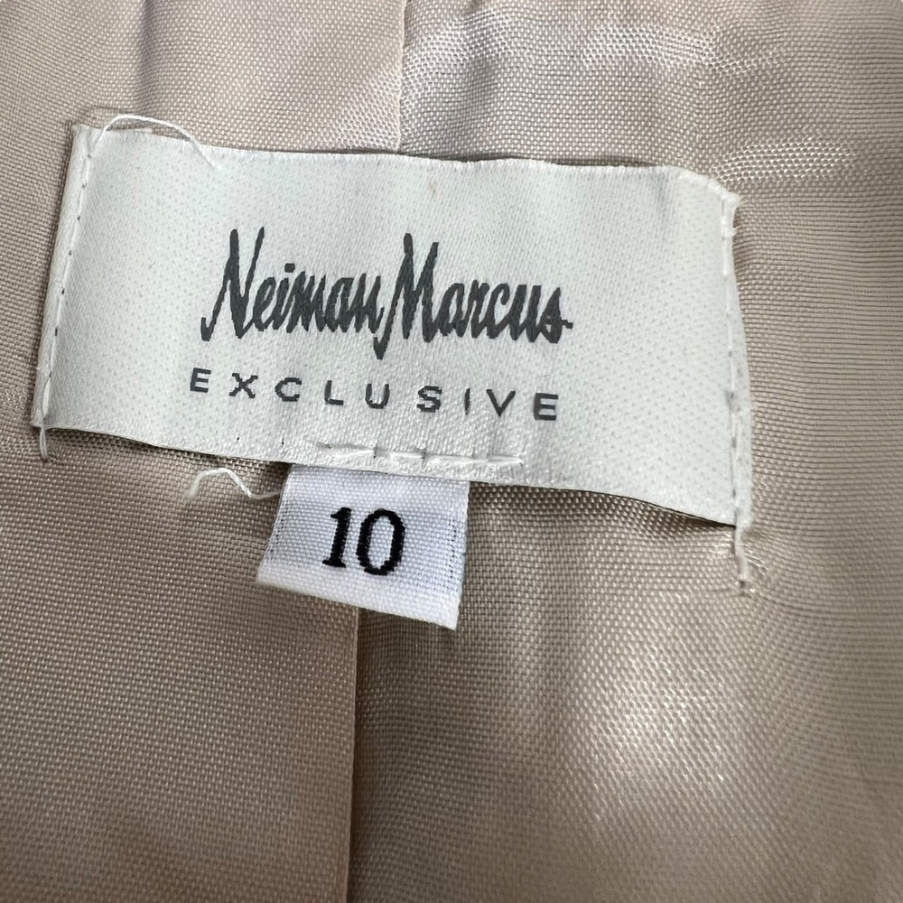 Vintage Neiman Marcus Exclusive Floral Tweed Duster Coat Gold Brown Silk Mix 10 - Picture 8 of 15